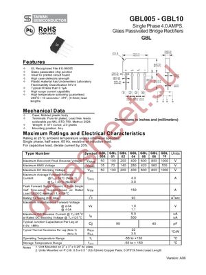 GBL08 datasheet  